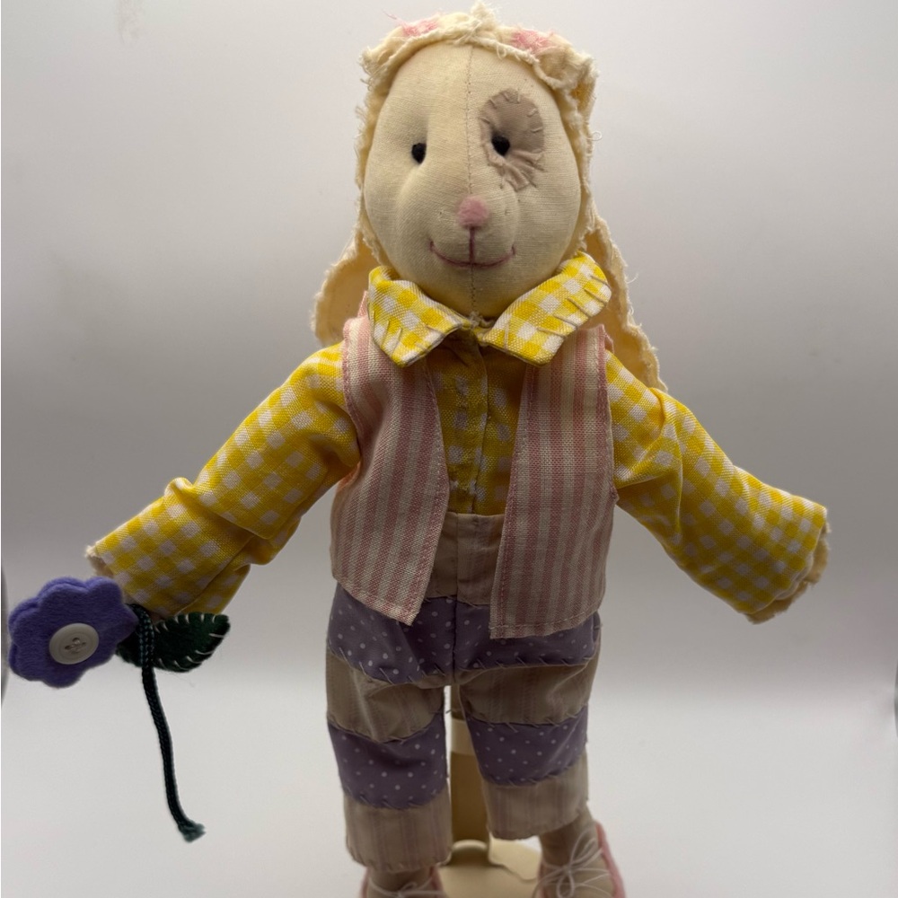 Vintage Hand Quilted Bunny on Stand